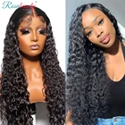 Парик Rosabeauty кудрявый из натуральных человеческих волос 13x 4 на сетке спереди, Детские волосы, бразильский парик с глубокой волной и безглазной застежкой для черных женщин