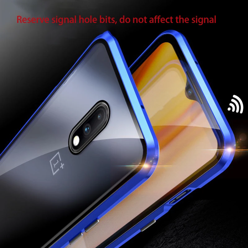 magnetic clear for oneplus 9 pro 8 8t 7 pro 7t nord n10 n100 5g case phone cover metal bumper double sided glass fundas coque free global shipping