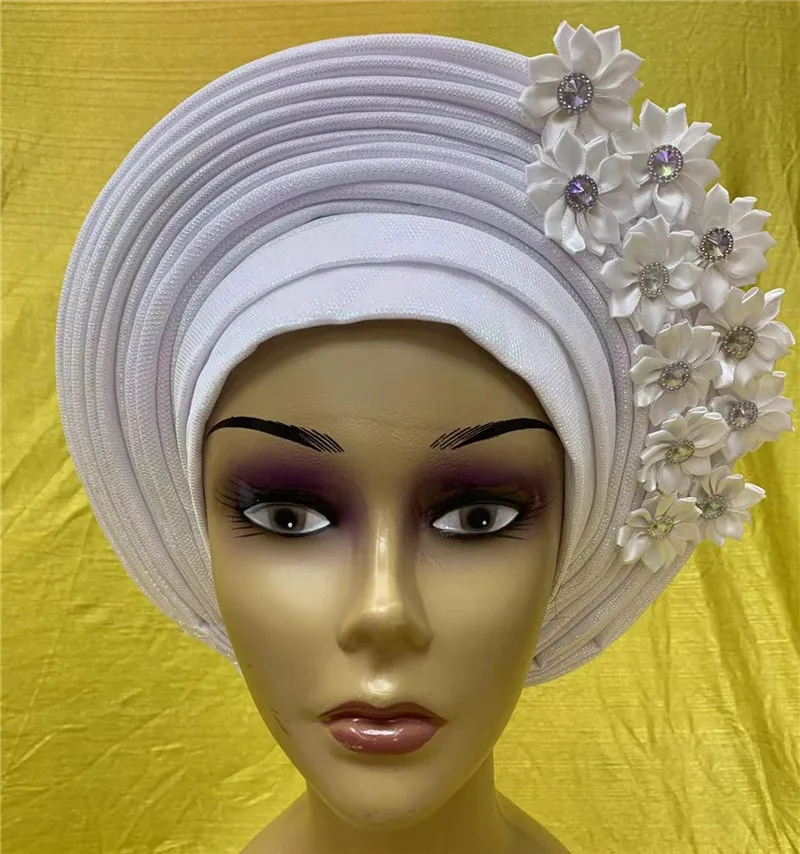 Боне женская гель, изготовленная готовая нигерийская тюрбан для женщин, африканская обертка для головы модная кепка высокого качества 1 комплект.