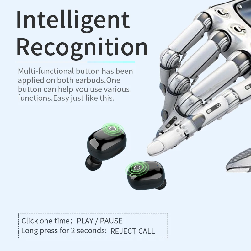 

2020 New Bluetooth Earphones Mini LED Display Headphones Stero Sound 2000mah Power Bank Wireless Headsets Sport with Microphone