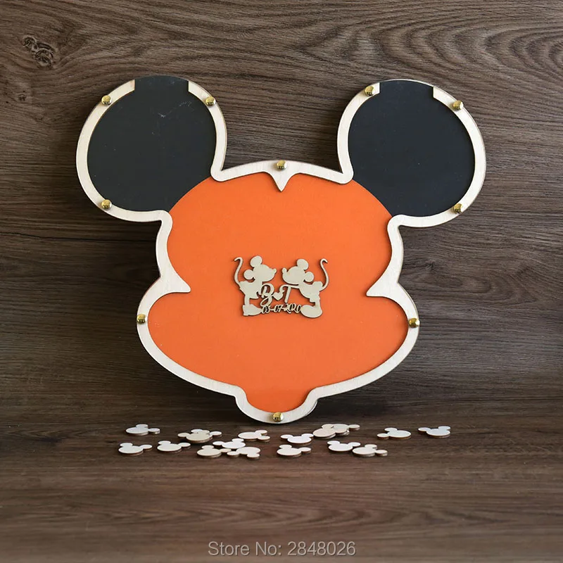 Деревянная Гостевая Книга в виде мыши для свадьбы подвесная коробка вечерние