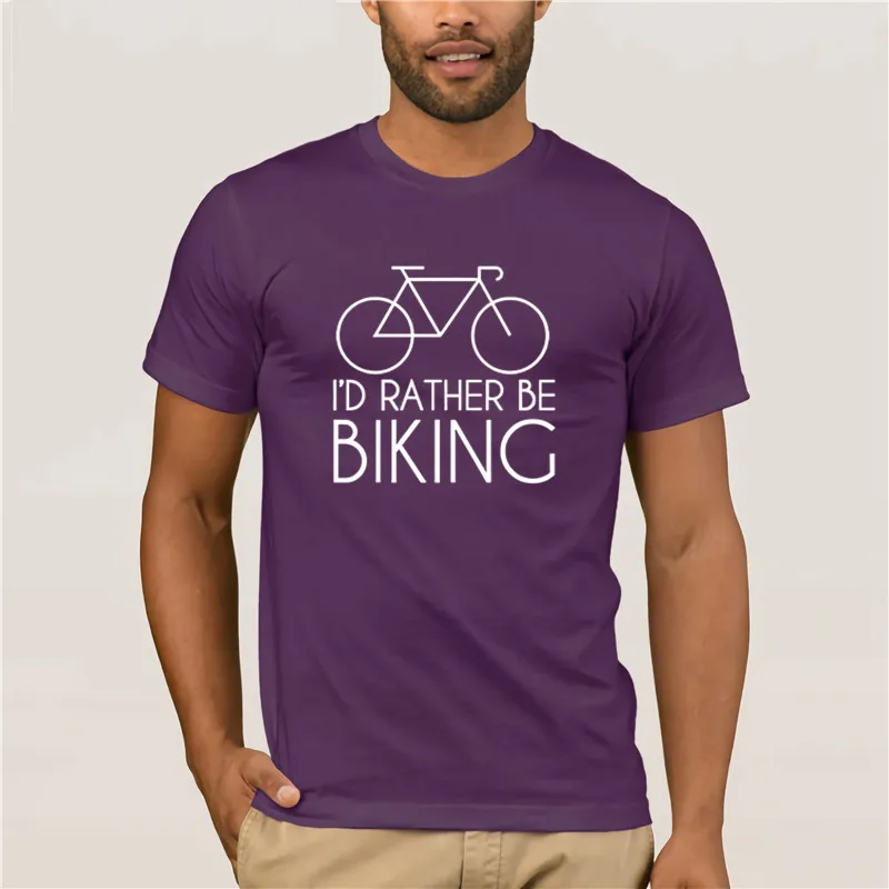 

Fashion T Shirt 100% Cotton I d Rather Be Biking T Shirt Funny Birthday Gift Present For Dad Papa Father Men