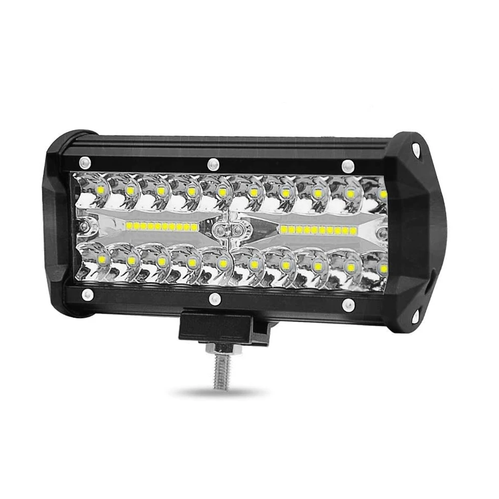 7-дюймовые светодиодные штативы 120 Вт трехрядные Водонепроницаемые рабочие огни