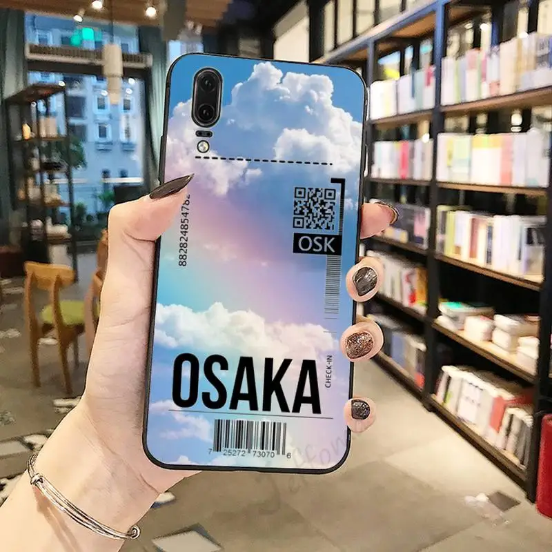 

Rainbow Sky air Ticket World travel Phone Case For Huawei honor Mate P 10 20 30 40 Pro 10i 9 10 20 8 x Lite