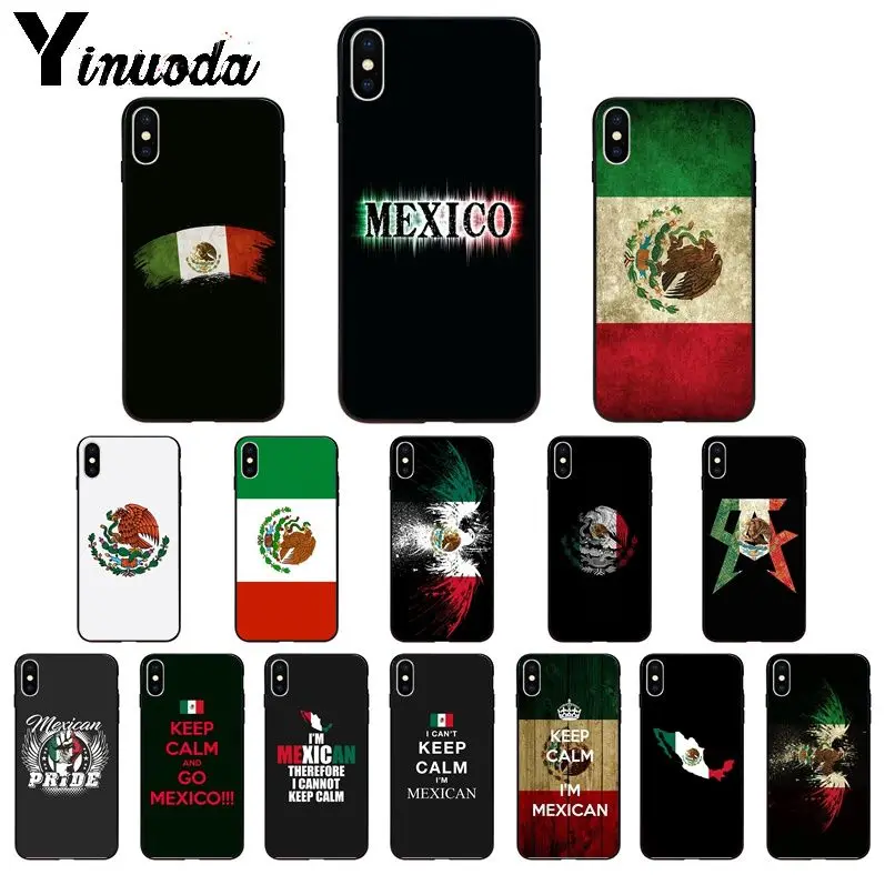 Мягкий силиконовый чехол Yinuoda из ТПУ с эмблемой флага Мексики для Apple iPhone 8 7 6 6S Plus X