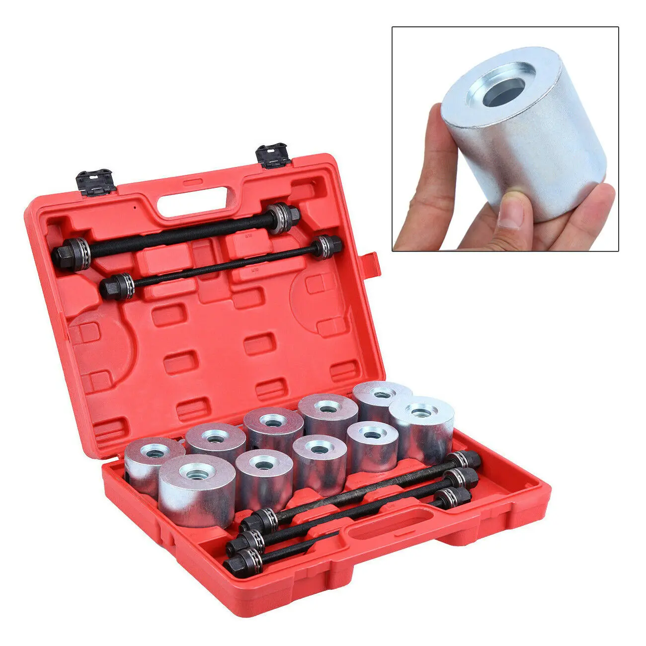 

Samger 27pcs Universal Car Press and Pull Sleeve Tool Kit Rear Axle Iron Sleeve Disassembly Tool Auto Axle bearing Accessiors
