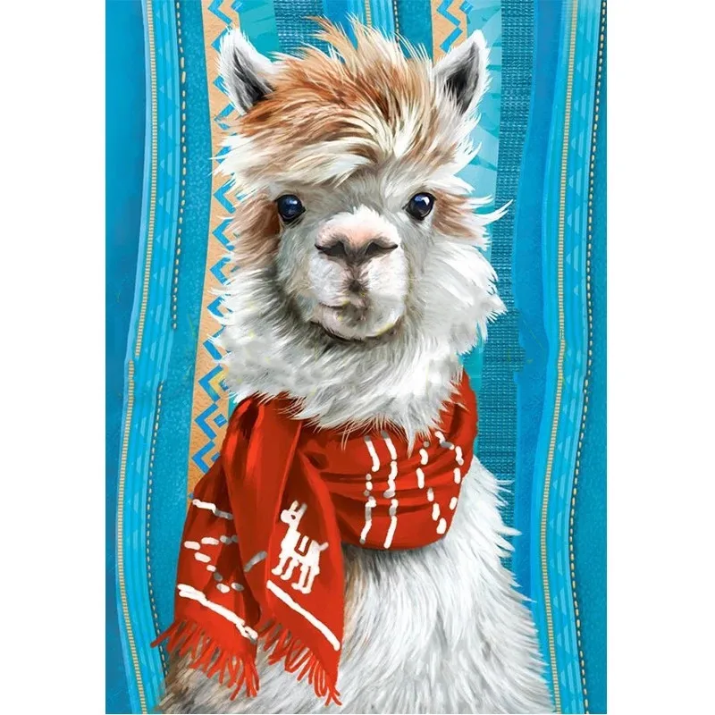 

Новый 5D DIY Алмазная Вышивка Мультфильмы Альпака полный набор для рисования с круглыми камнями и полотном с кристаллами Стразы Мозаика из ал...