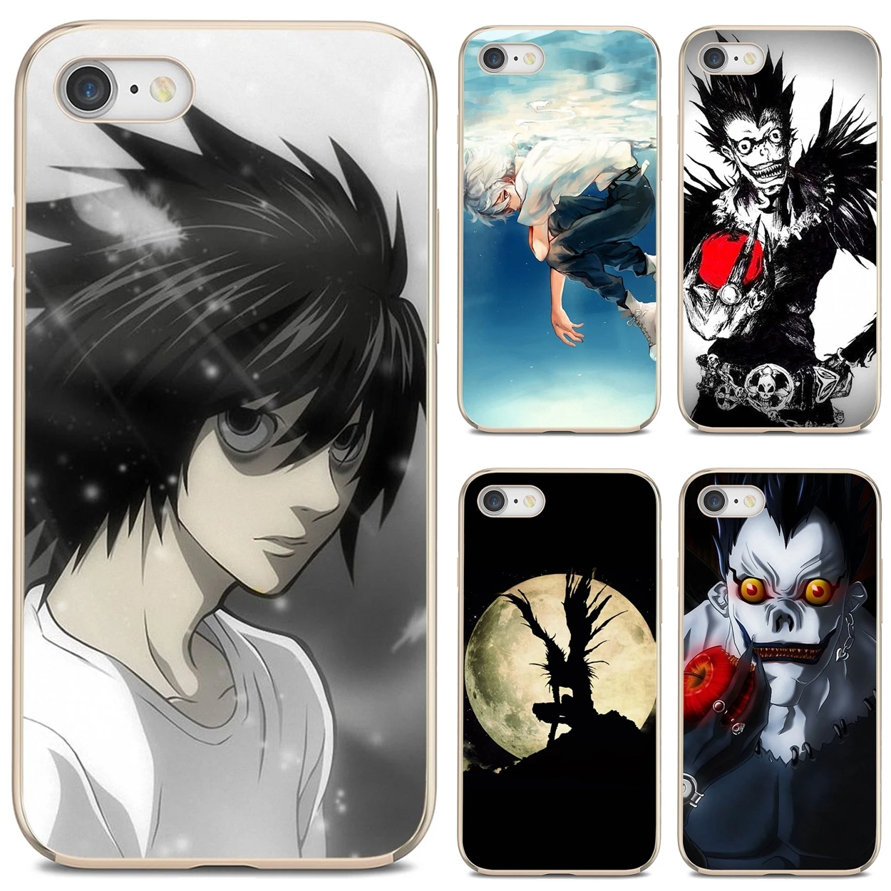 

Silicone Cover Bag For iPhone 10 11 12 13 Mini Pro 4S 5S SE 5C 6 6S 7 8 X XR XS Plus Max 2020 Japan Anime Manga Death Note Ryuk