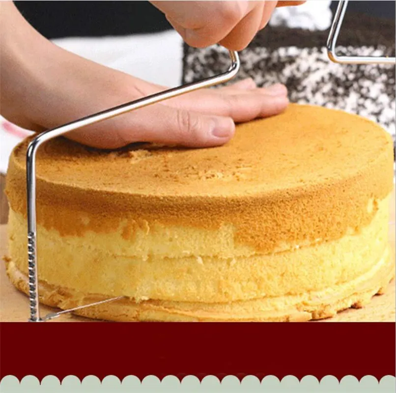1pc Double Line Adjustable Stainless Steel Cake Cut Slicer Device Decorating Mold DIY Bakeware Kitchen Cooking Tool | Дом и сад