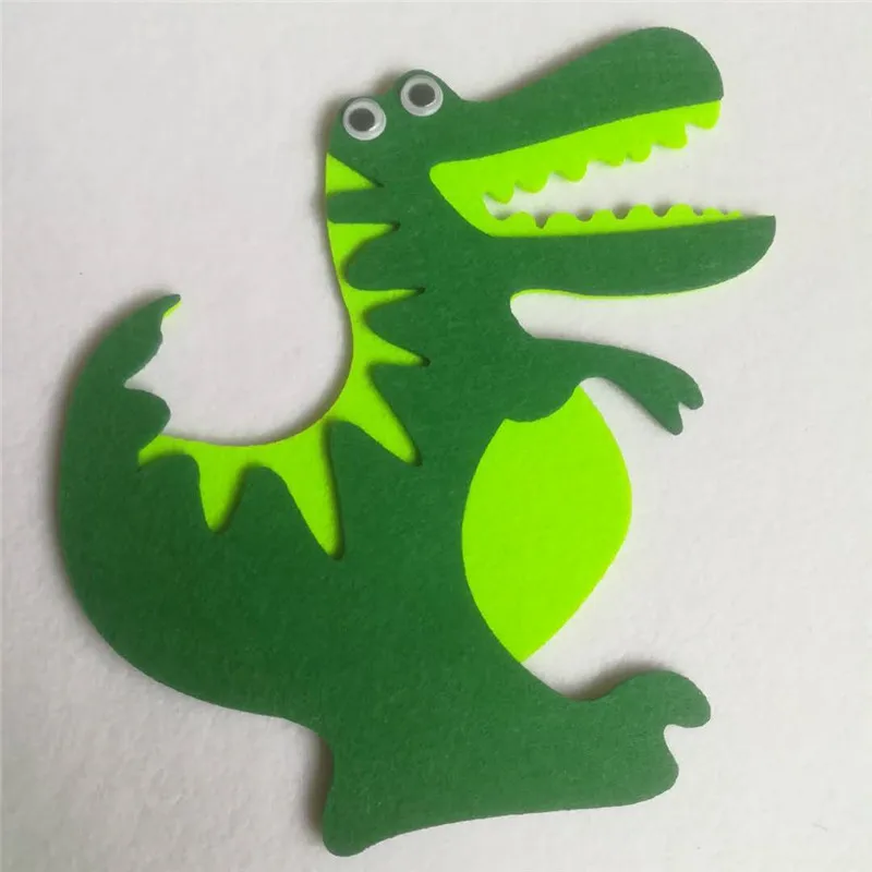 

1 Piece 2 Mm Wool Felt Cartoon Crocodile DIY Craft Decoration Kindergarten Children's Room Wall Stickers 3D Felt Animal Sticker