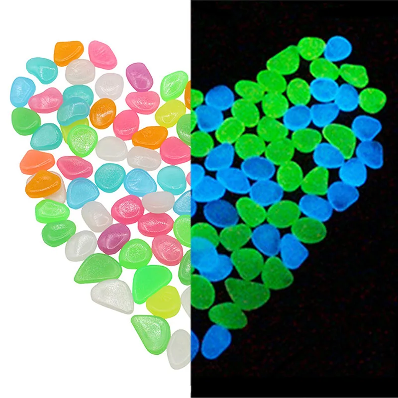 Светящийся камень 100 шт. 20-30 мм искусственная смола декоративная маленькая галька