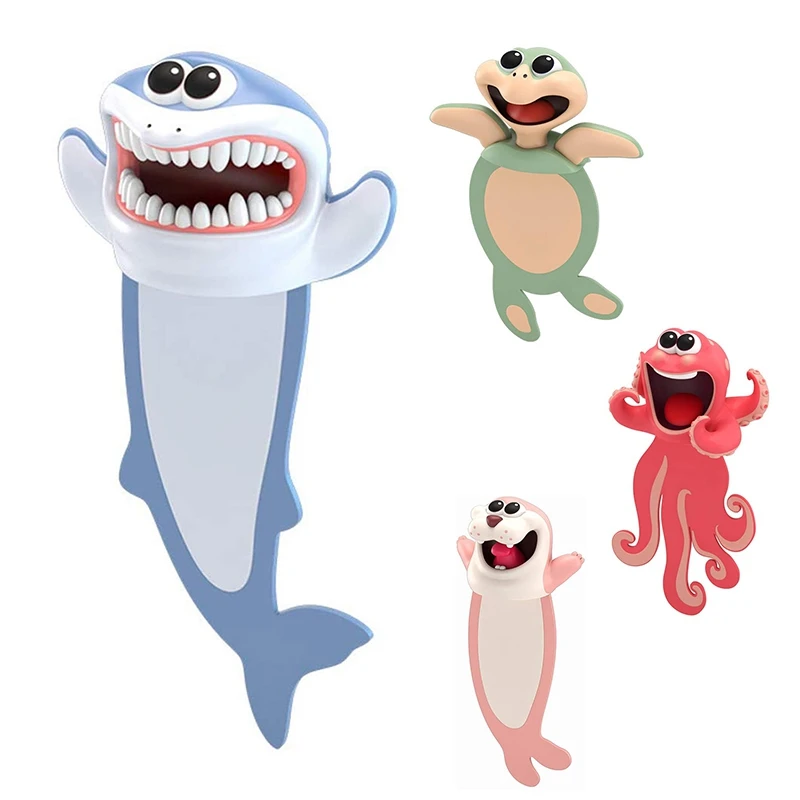 

Animal Bookmarks 3D Stereo Cartoon Lovely Bookmark Novelty Funny Student Stationery Gift Bookmark for Kids