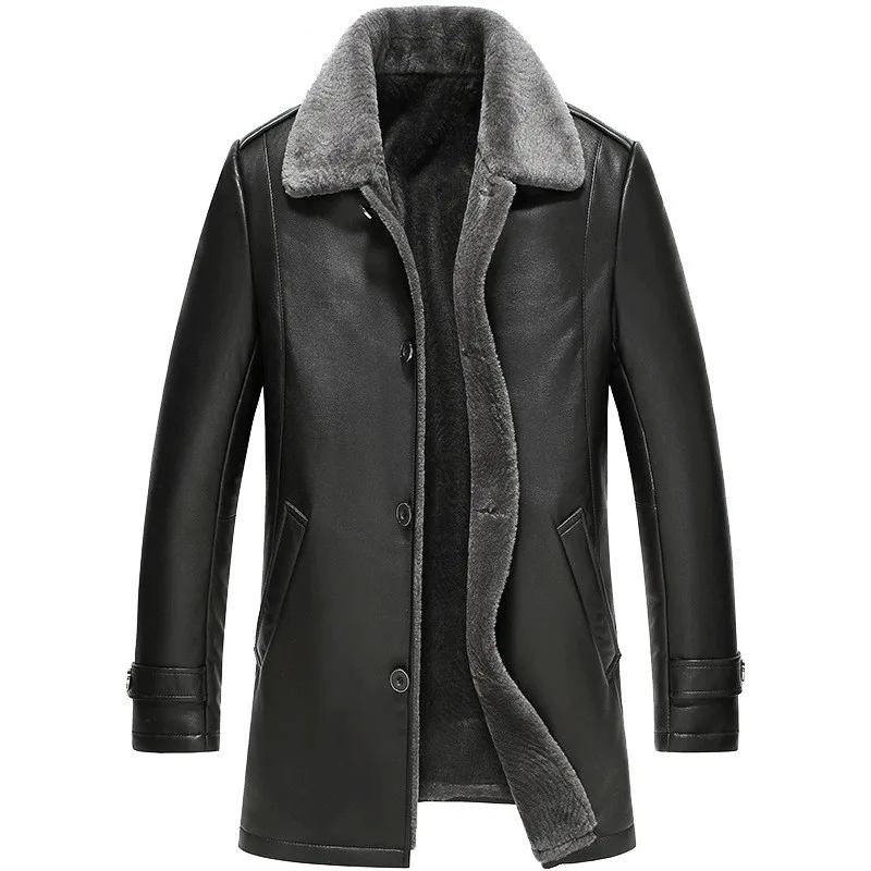 

Men Jacket Genuine Leather Jacket Men Winter Sheepskin Coat Real Wool Fur Liner Men Leather Jackets Chaqueta Cuero Hombre