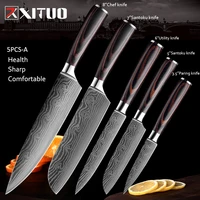 xituo chef bread eviscerate sliced fruit chinese japanese kitchen knife sharp utility santoku complete damascus pattern cooking