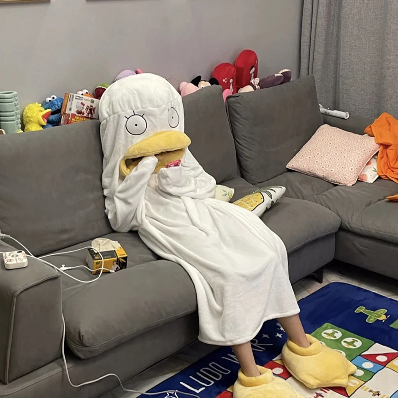 

Plus Nightgown Funny Sleep Blanket Women Men Cartoon Pajamas Pullover Winter Warm pyjamas Women Anime Sleeping Bag Sleepwear y2k