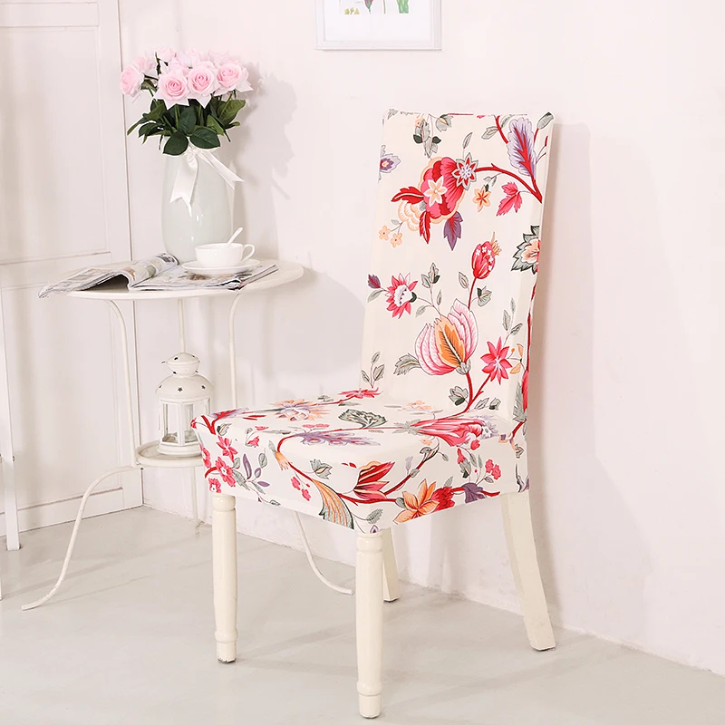 flower19 Новинка, съемные чехлы на стулья с цветочным принтом, большой эластичный чехол, современный чехол для сидений на кухне чехлы на кресла стрейч для банкета - Цвет: flower19