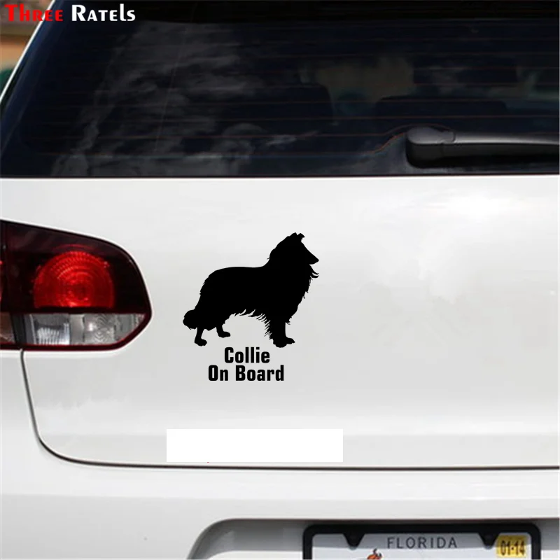 

Reflective reflective 1-4 pieces border collie on board car sticker stickers auto decals removable KK17x15cm