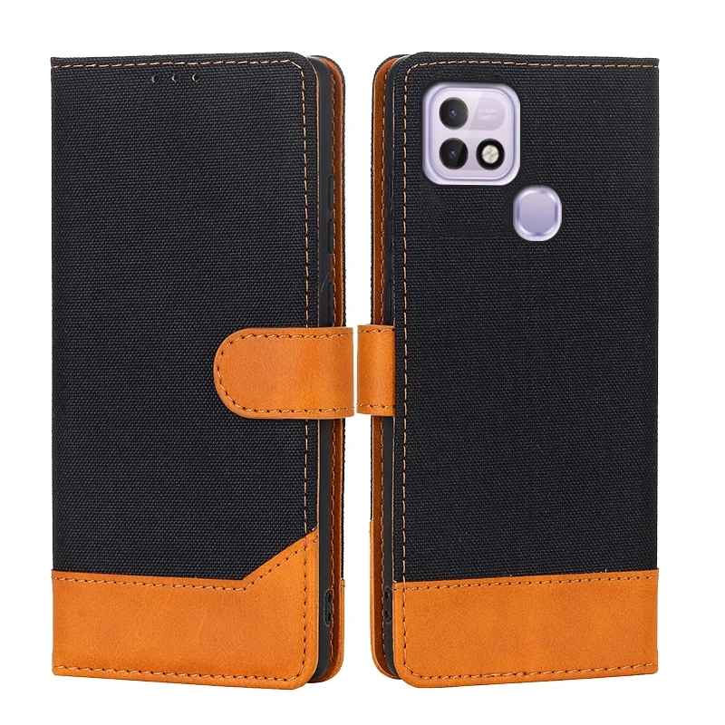 

Luxury Fabric Wallet Flip Case For Infinix Hot 10i X659B Helio P65 G70 Phone Cover For Infinix Hot 10i X658E Helio G25 Capa Etui