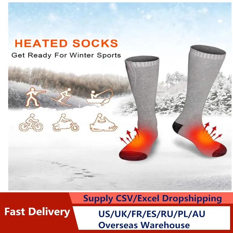 

Heating Socks Winter Cycling Socks Men Women Elastic Comfortable Water Resistant Electric Warm Sock 3.7V USB Rechargable Battery