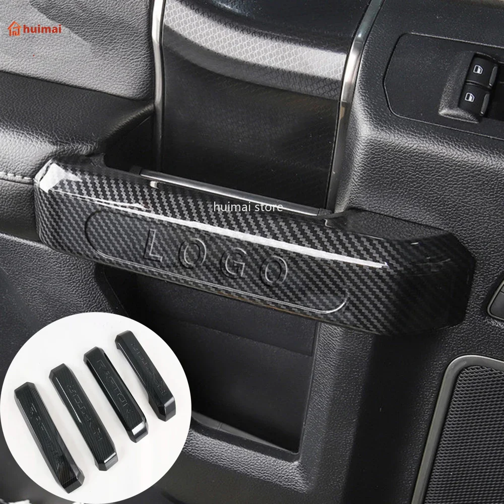 

For Ford Raptor F150 17-20 Interior Car Accessories ABS Carbon Fiber Door Handle Inner Handle Decorative Strip Sticker