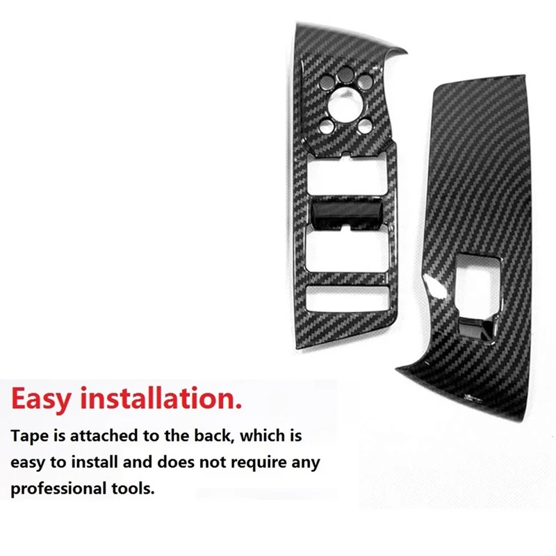 

4PCS for Q3 2019 2020 2021 Car Window Glass Lift Switch Panel Cover Trim Carbon Fiber ABS Decorative Sticker Accessories