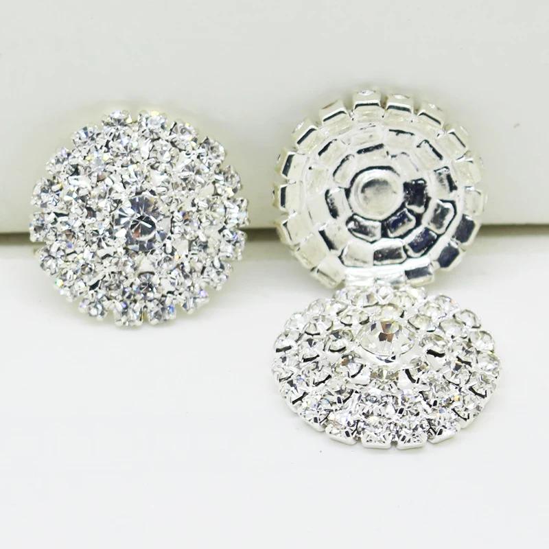 5 шт./лот 20 мм круглые пуговицы со стразами аксессуары свадебная пригласительная