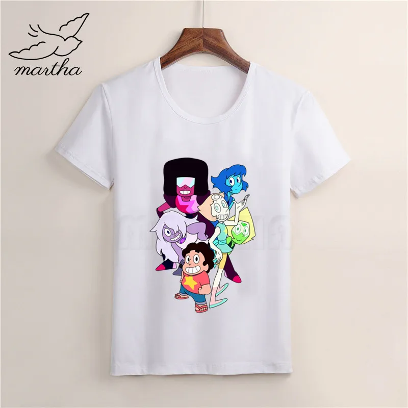 Стивен Вселенная детская Милая Белая футболка одежда с короткими рукавами
