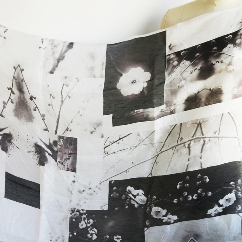 75 см * 138 Шелковая льняная марлевая ткань для платьев шарфов текстильный шаль