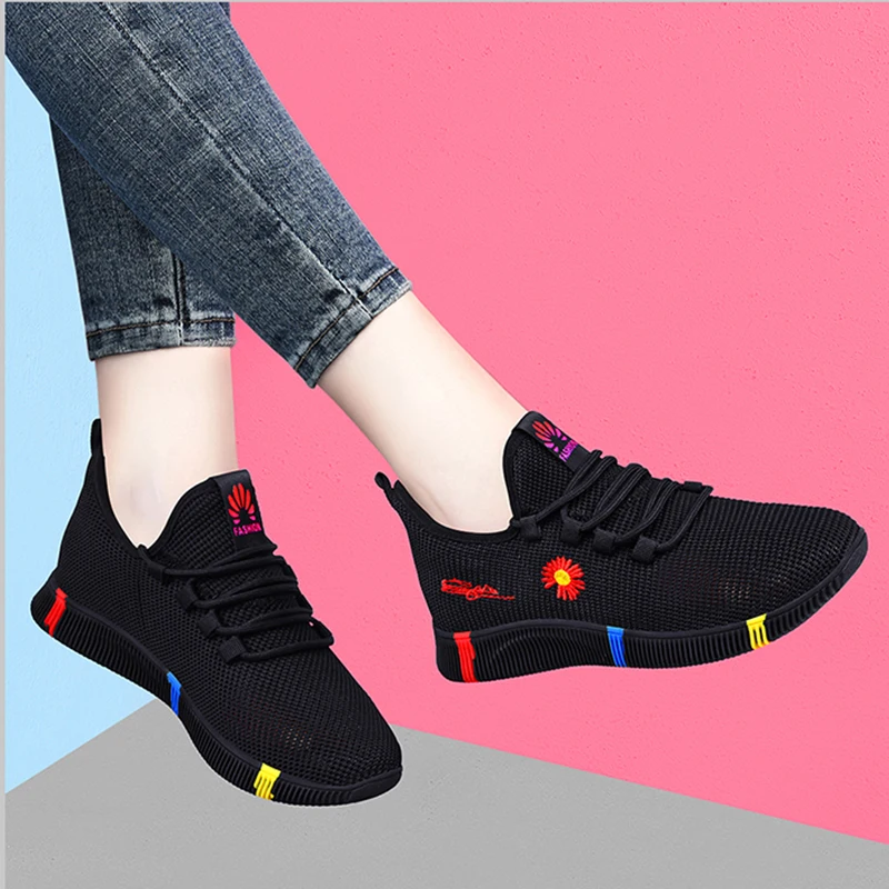 Женские кроссовки из Вулканизированной Ткани дышащие с мягкой воздушной сеткой