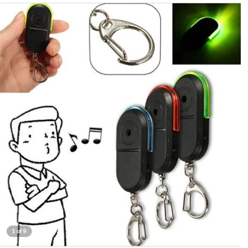 

Wireless 10m Anti-Lost Alarm Whistle Sound Key Finder Locator Keychain With LED Light Mini Anti Lost Key Finder