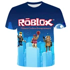 Летняя новая футболка Robloxongt 2021, детская модная одежда с мультяшным рисунком, футболка с 3D принтом для мальчиков и девочек, уличная мода, футболка