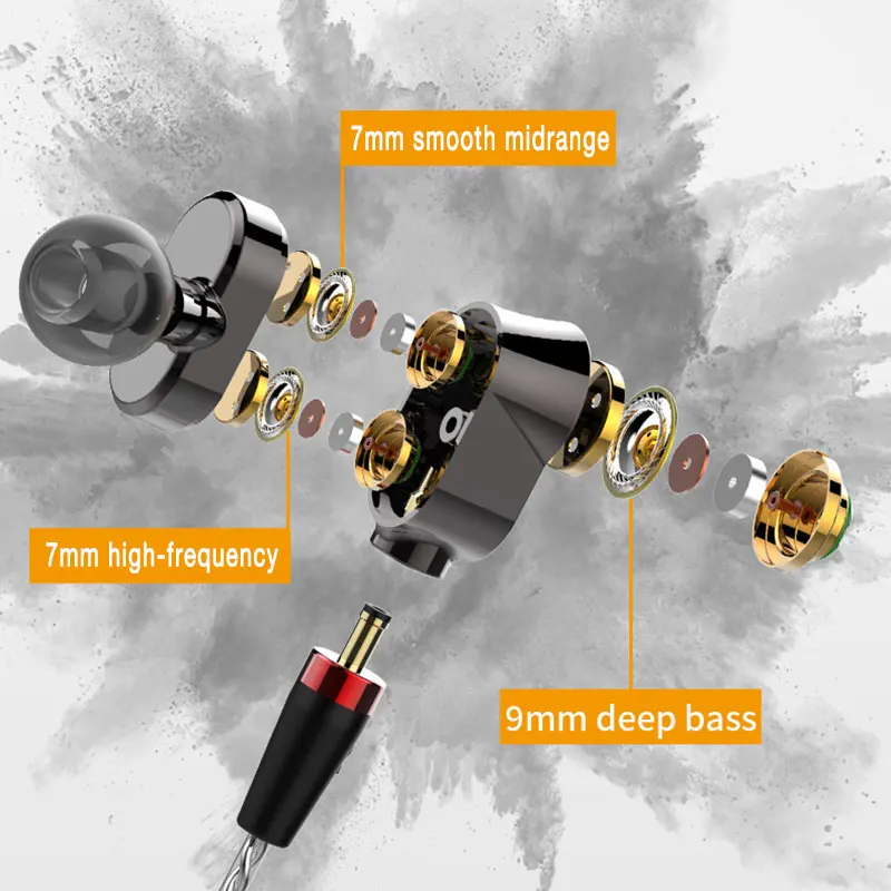 Hi Res Наушники In line mic Triple driver студийный монитор с Высоким Разрешением наушники