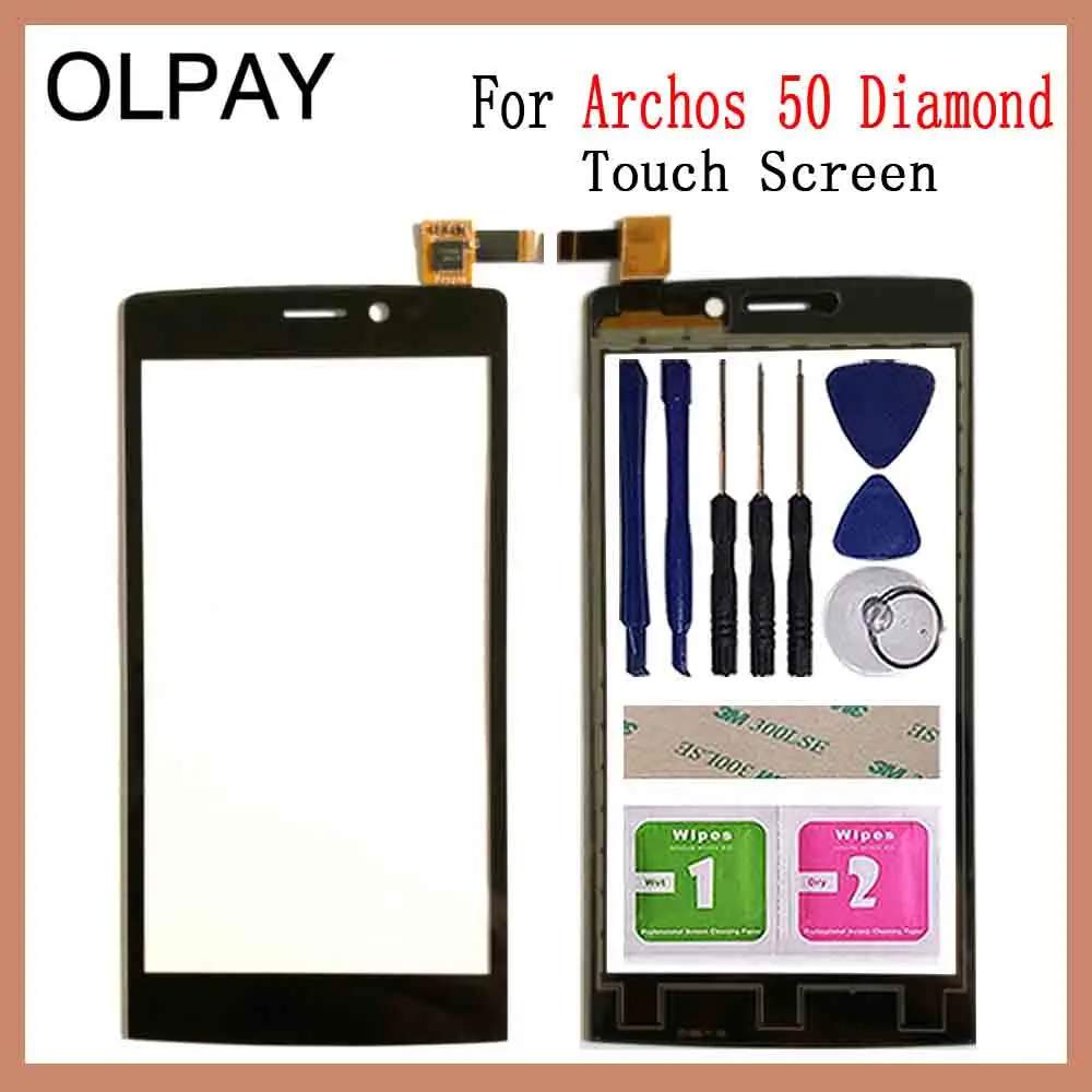 

5,0 `` для Archos 50 Diamond сенсорный экран дигитайзер панель передняя внешняя передняя стеклянная линза сенсор инструменты Бесплатный клей + салфет...