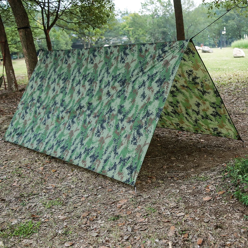 

Waterproof Camouflage Tent Portable Camping Tents Survival Tent Tarp Outdoor Shelter Travel Sun Shelter Ultralight Beach Mat