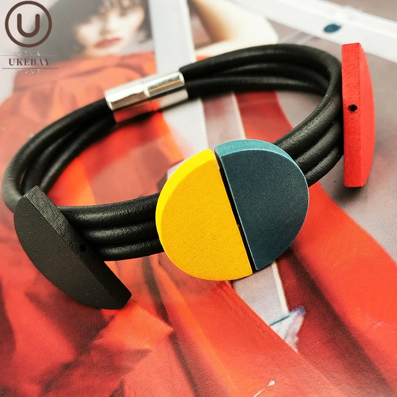 UKEBAY новые готические резиновые браслеты женские кожаные ручной работы
