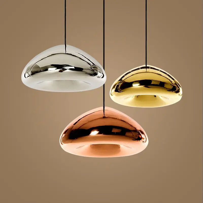 

Modern Plating Glass Pendant Light Simple and Creative Personality Lamps for Living Room Dining Table Decoration Led Chandeliers