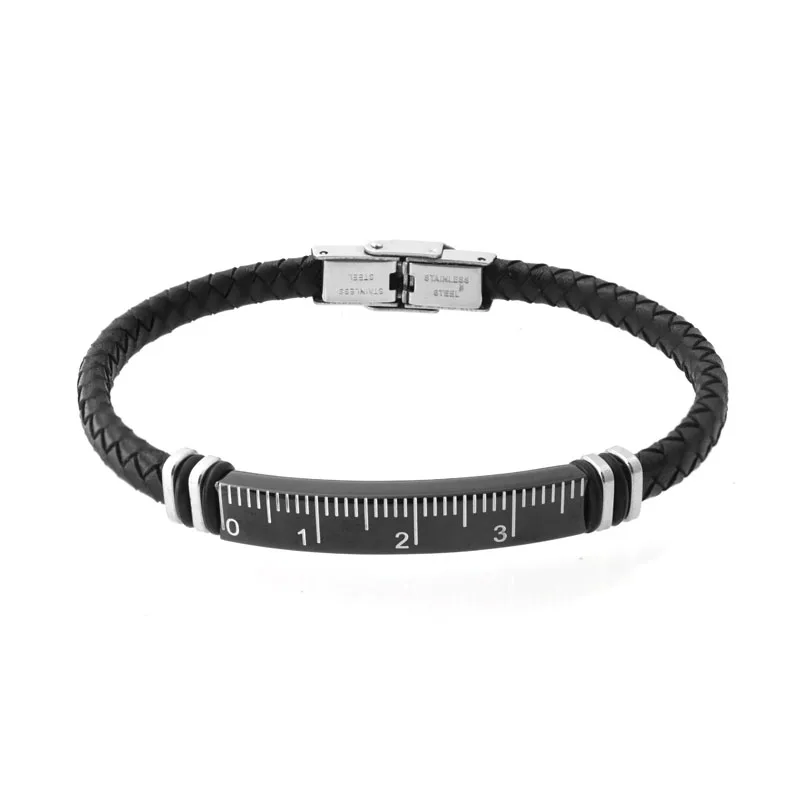 Runda модный 2020 плетеный кожаный браслет мужские браслеты из нержавеющей стали с