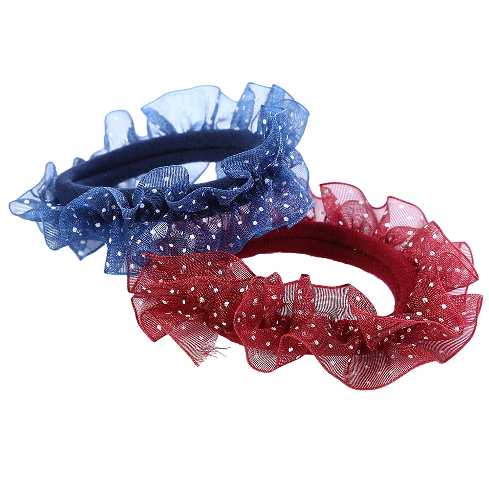 Molans 10PCS кружевной безшовный шов Линия Пятиконечная Звезда/Точечный узор Волос Круг Смешанный Цвет Случайная Доставка Девочка Аксессуары.