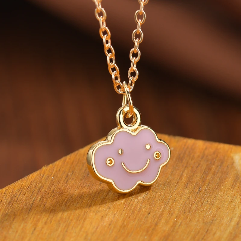 Милое Радужное ожерелье для женщин черное белое облако красочные ожерелья