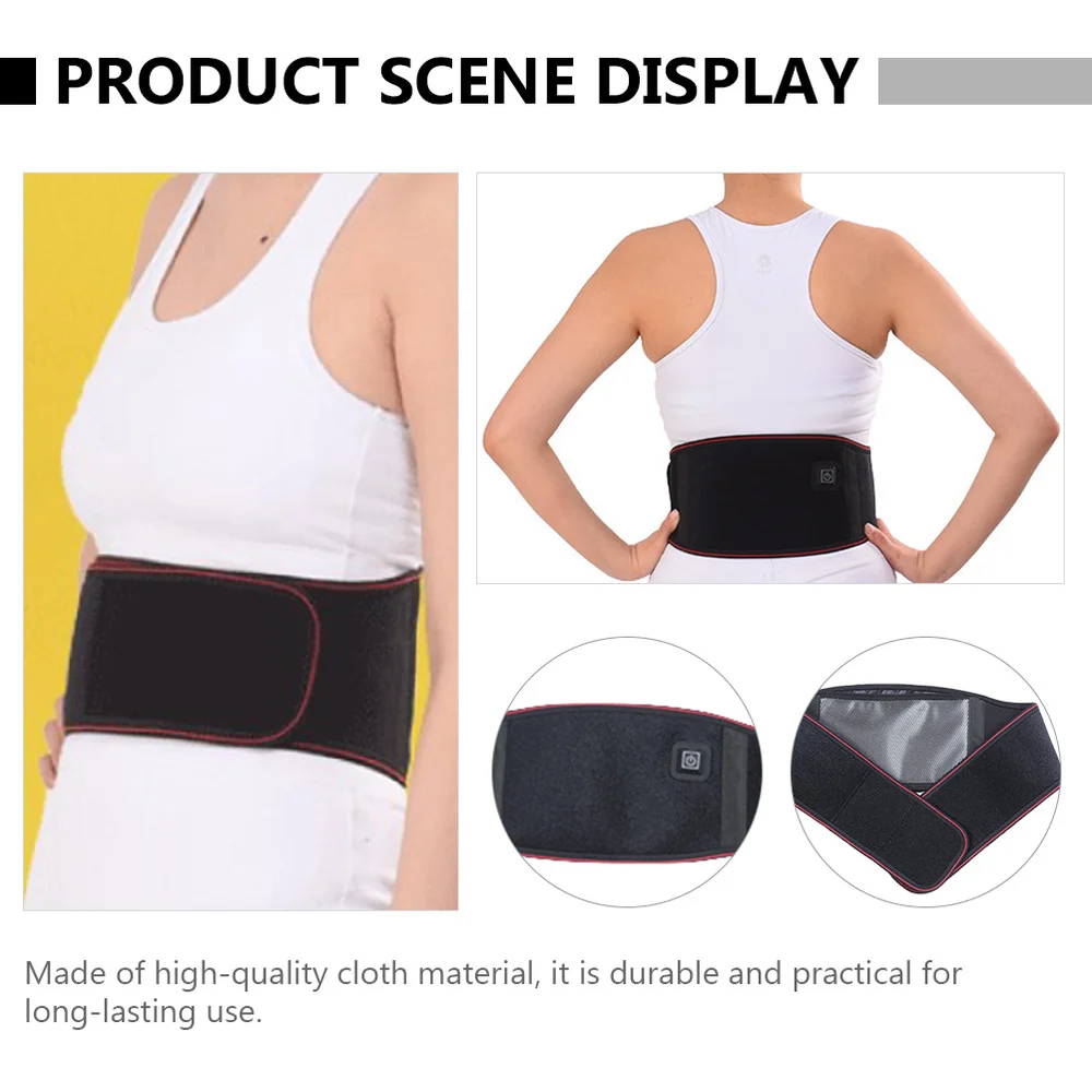 

1Pc Woman Man Electric Heating Waist Wrap Practical Waist Heating Pad (Black)