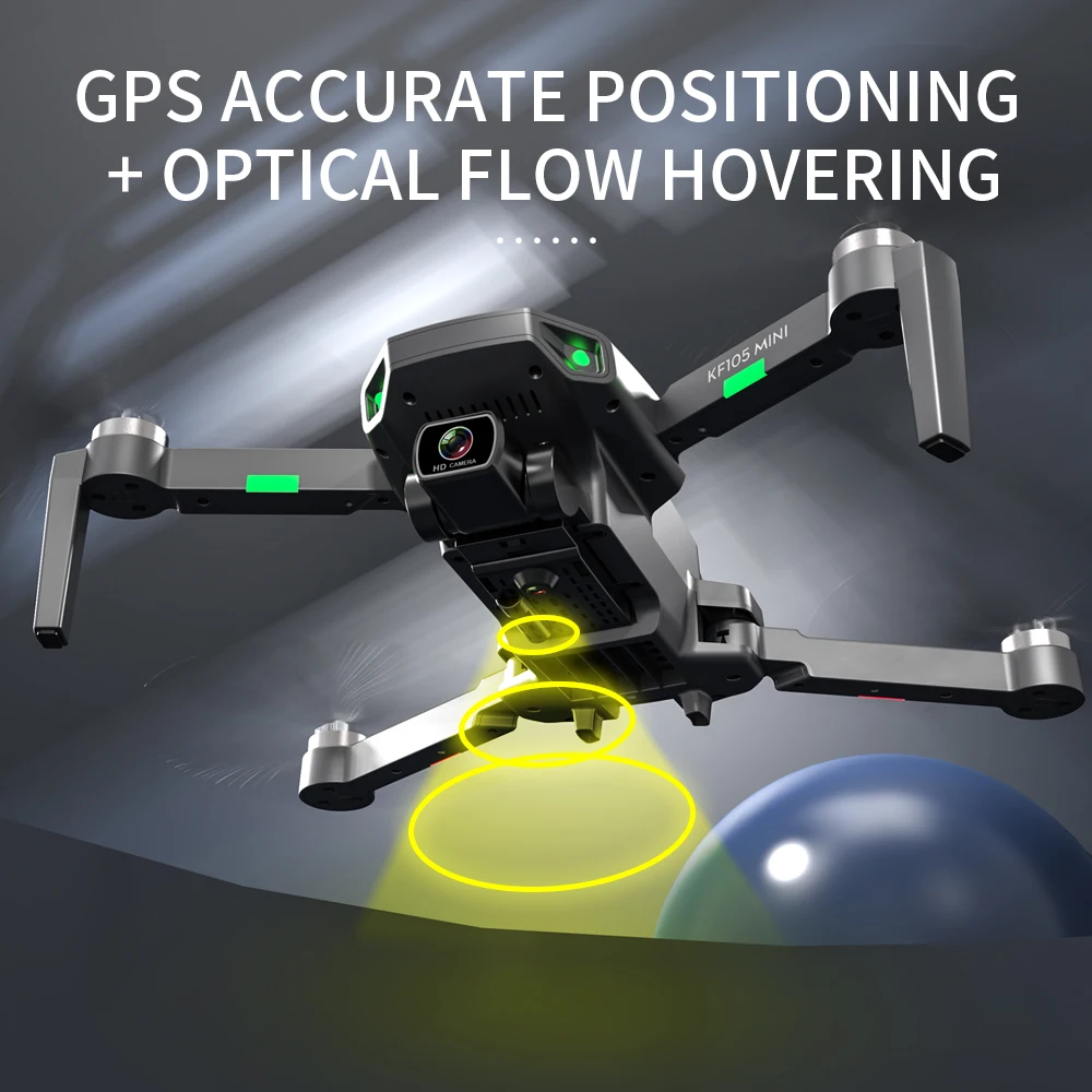 KF105 GPS Drone 4K Profesional HD Camera 5G Wifi FPV Foldable Dron One-Key Return Brushless Motor RC Quadcopter Helicopter | Электроника