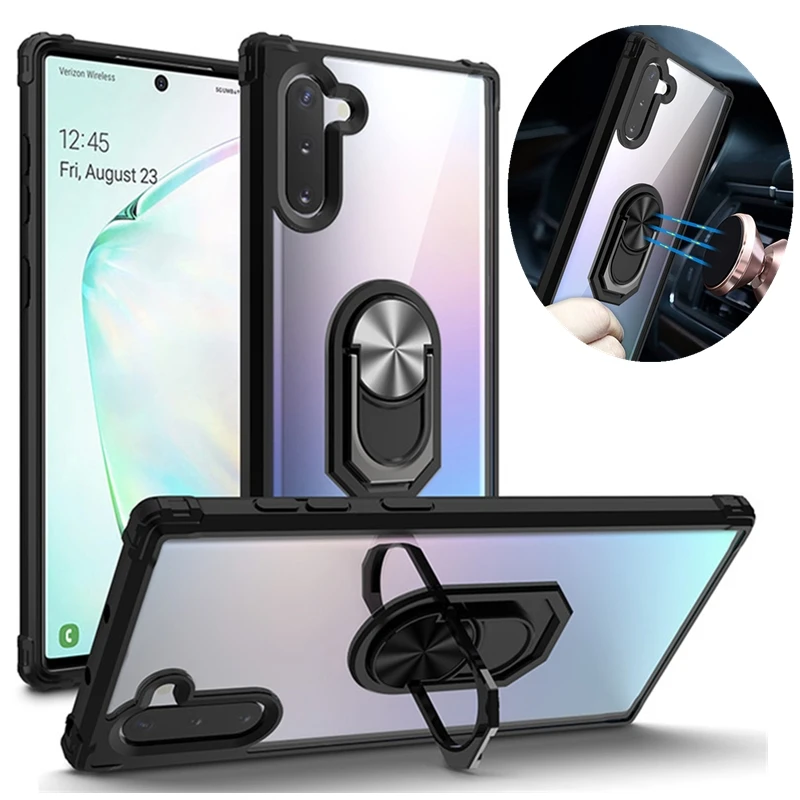 Чехол для Samsung Galaxy Note 10 Pro Plus противоударный Прозрачный чехол S9 чехлы с кольцами и