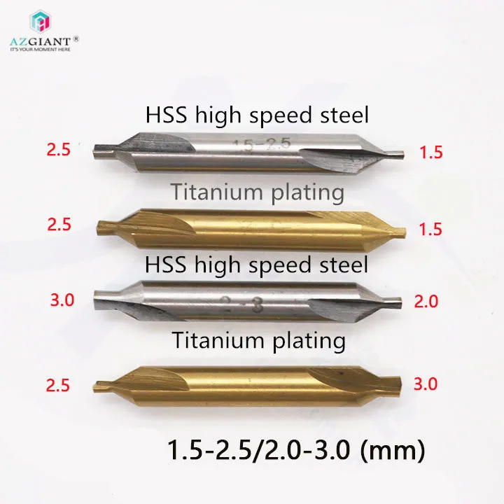 Defu центровочное сверло Титан/HSS Сталь 1 5-2 5 мм 2 0-3 0 Спираль Твист фреза для ключ