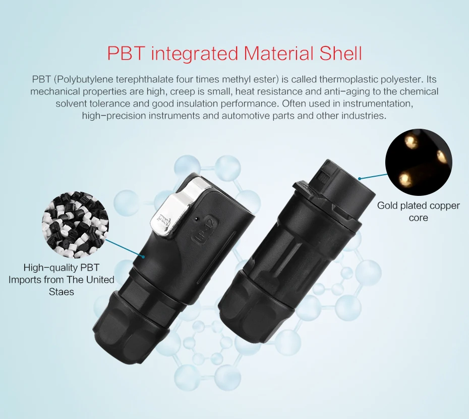 Водонепроницаемый разъем штекер гнездо M12 2pin powercon/светодиодный свет/Солнечная/Электроника IP67 разъем пастик