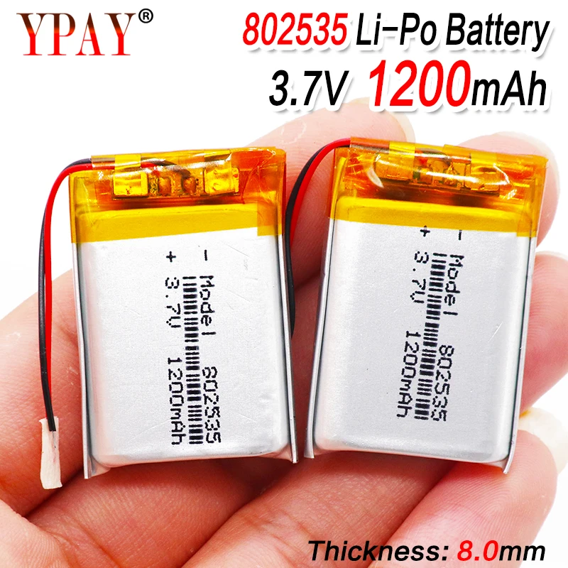1/2/4 шт. высокое качество 3 7 V 802535 1200mAh литий ионный полимерный Батарея вольт ионная