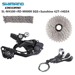Shimano DEORE M6000 M4100 M4120 M5120 10s Groupset Rear Derailleur Shifter 11-46T 11-42T Sunshine Cassette Hg54 For MTB Bike
