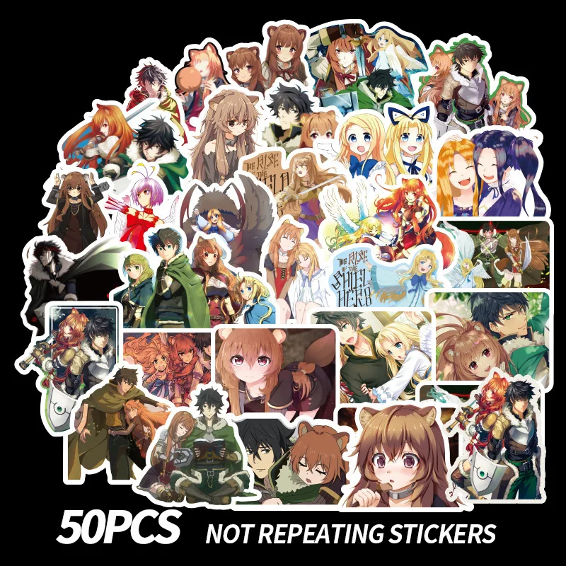 

50PCS The Rising of the Shield Hero Naofumi Iwatani Stickers Tate no Yuusha no Nariagari Raphtalia Cute Skateboard Sticker Gift