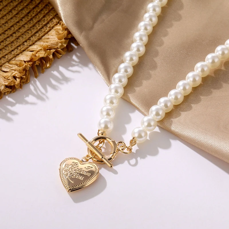 Винтажное ожерелье ALIUTOM золотого цвета с кулоном в форме сердца для женщин чокер