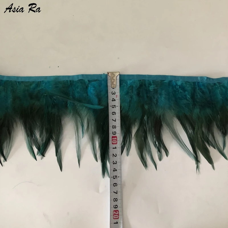 Азия РА 10 м 12 15 см ширина петух хакле перо планки Натуральный Куриный боа бахрома