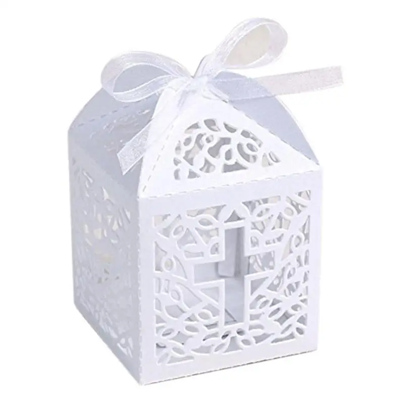 

25/50Pcs Cross Wedding Candy Box Laser Cut Sweets Gift Favor Boxes With Ribbon Party Decoration Wedding Gifts For Guests Favors